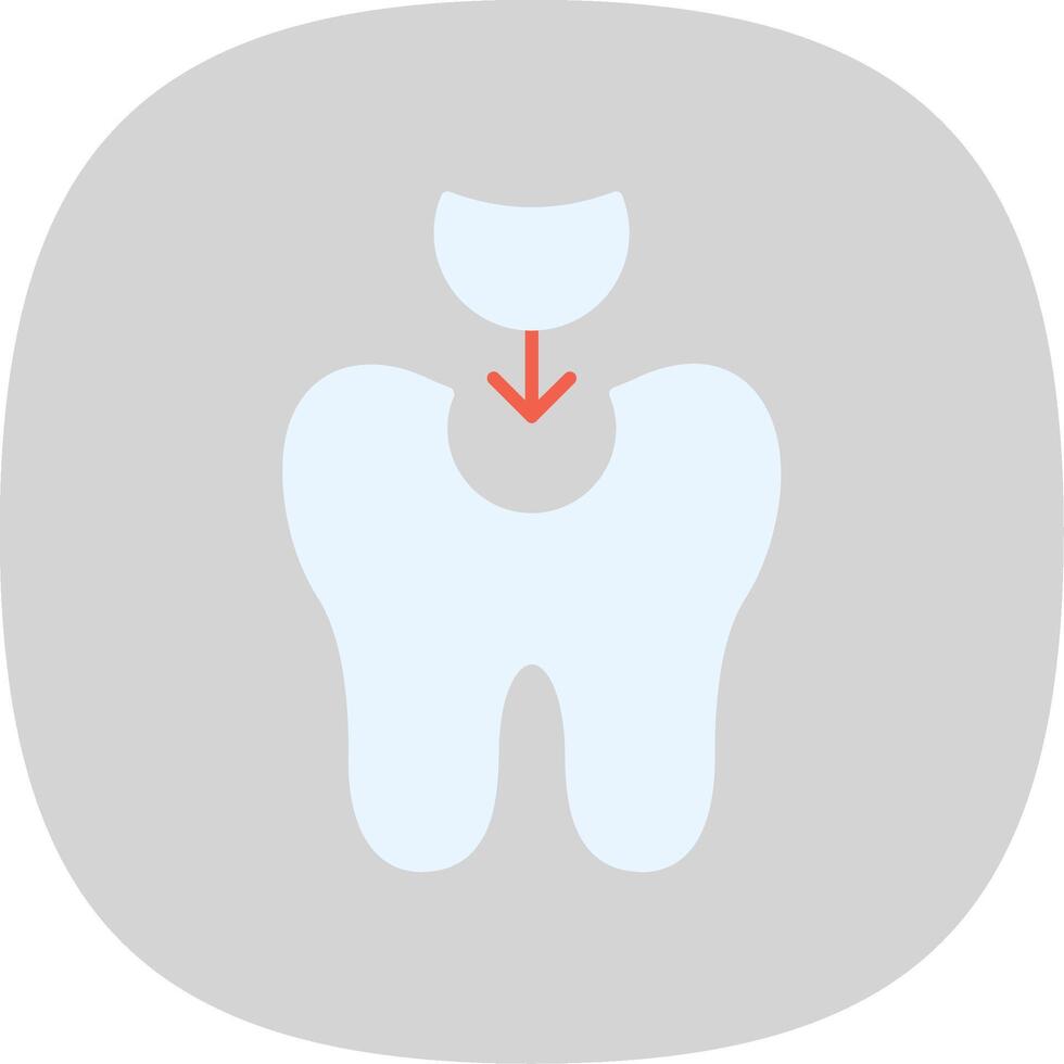 dente Riempimento piatto curva icona vettore