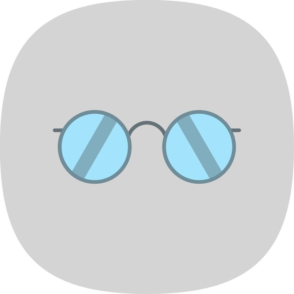 occhiali da sole piatto curva icona vettore
