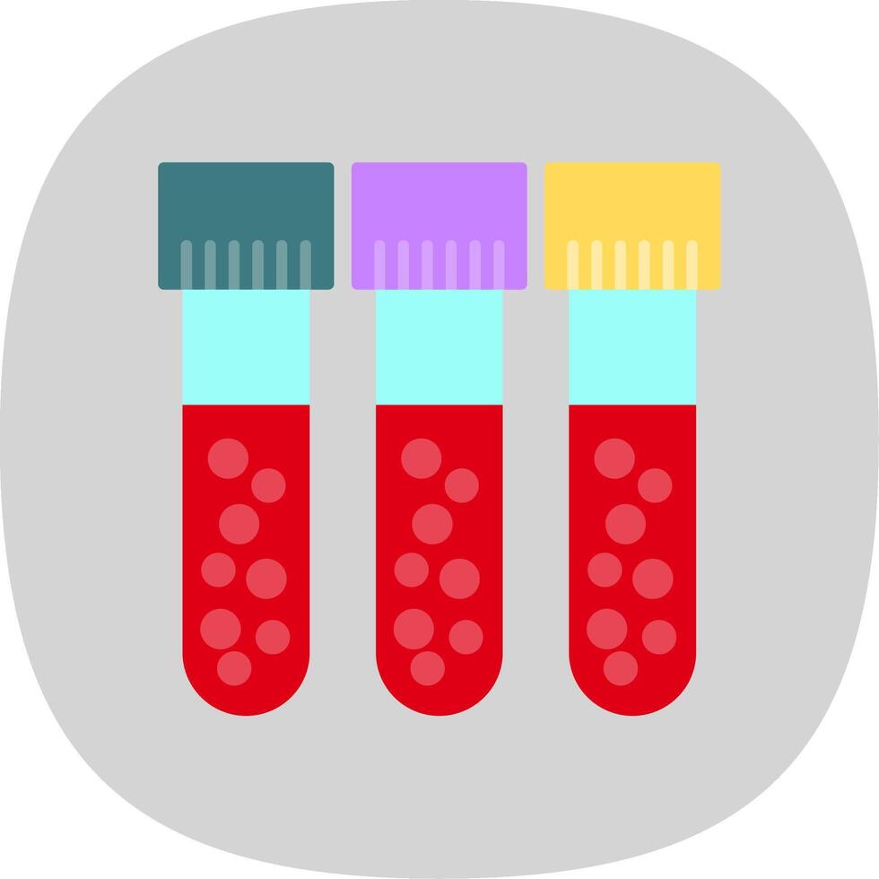 sangue test piatto curva icona vettore