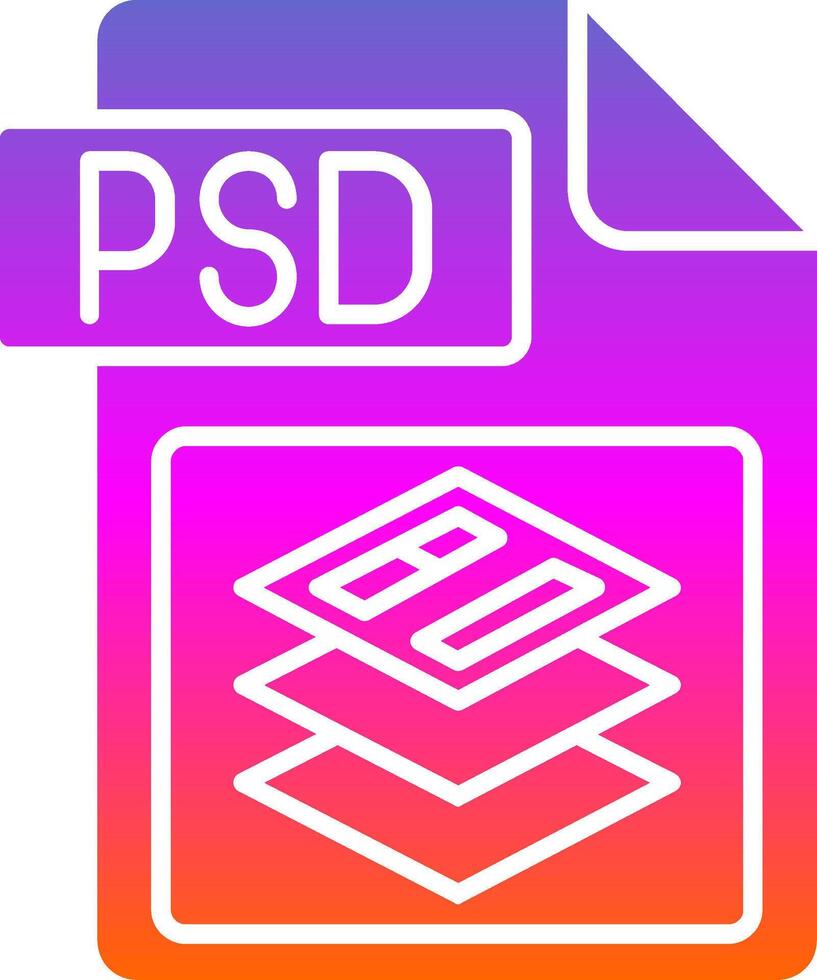 PSD file formato glifo pendenza icona vettore