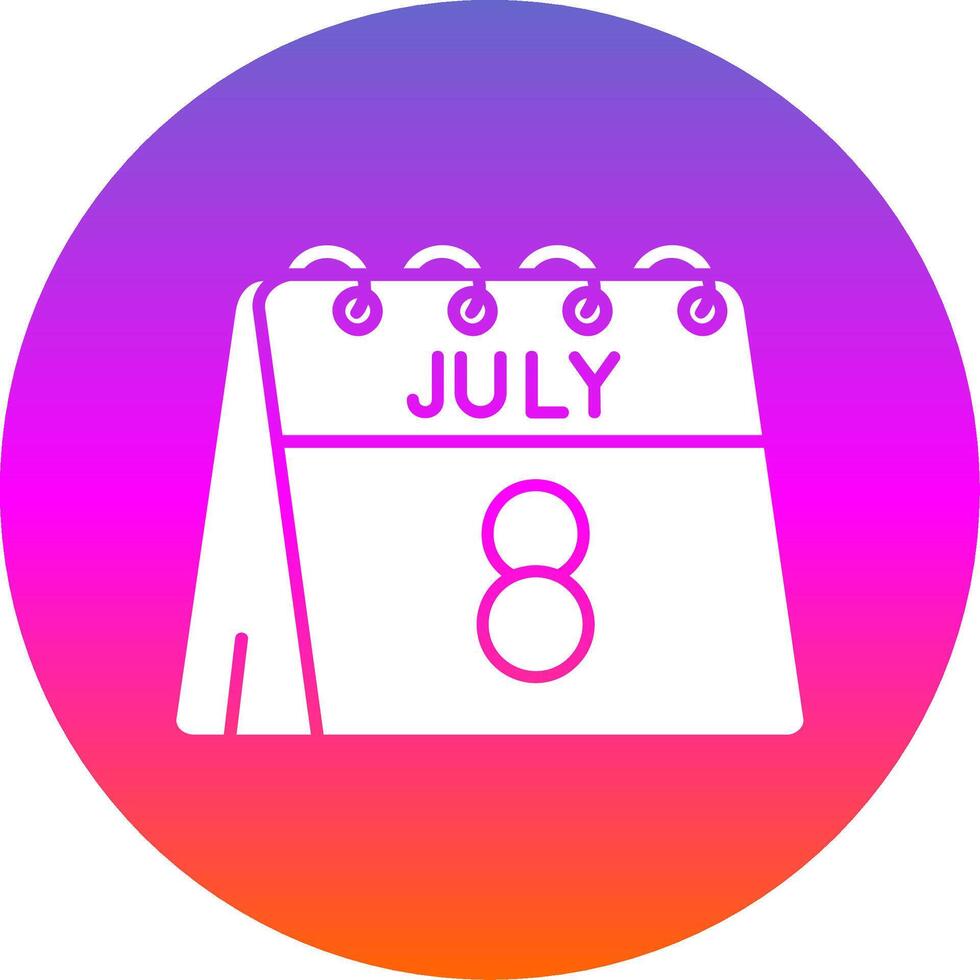 8 ° di luglio glifo pendenza cerchio icona vettore