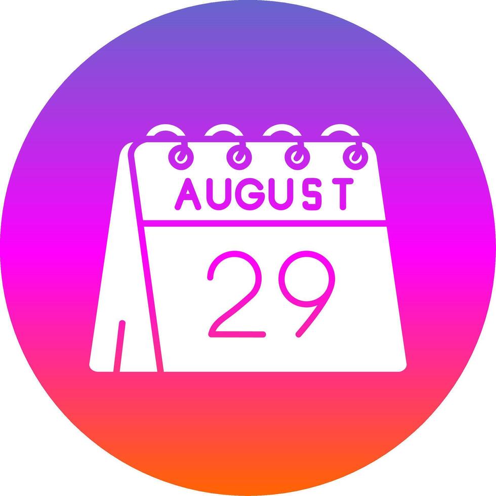 29th di agosto glifo pendenza cerchio icona vettore