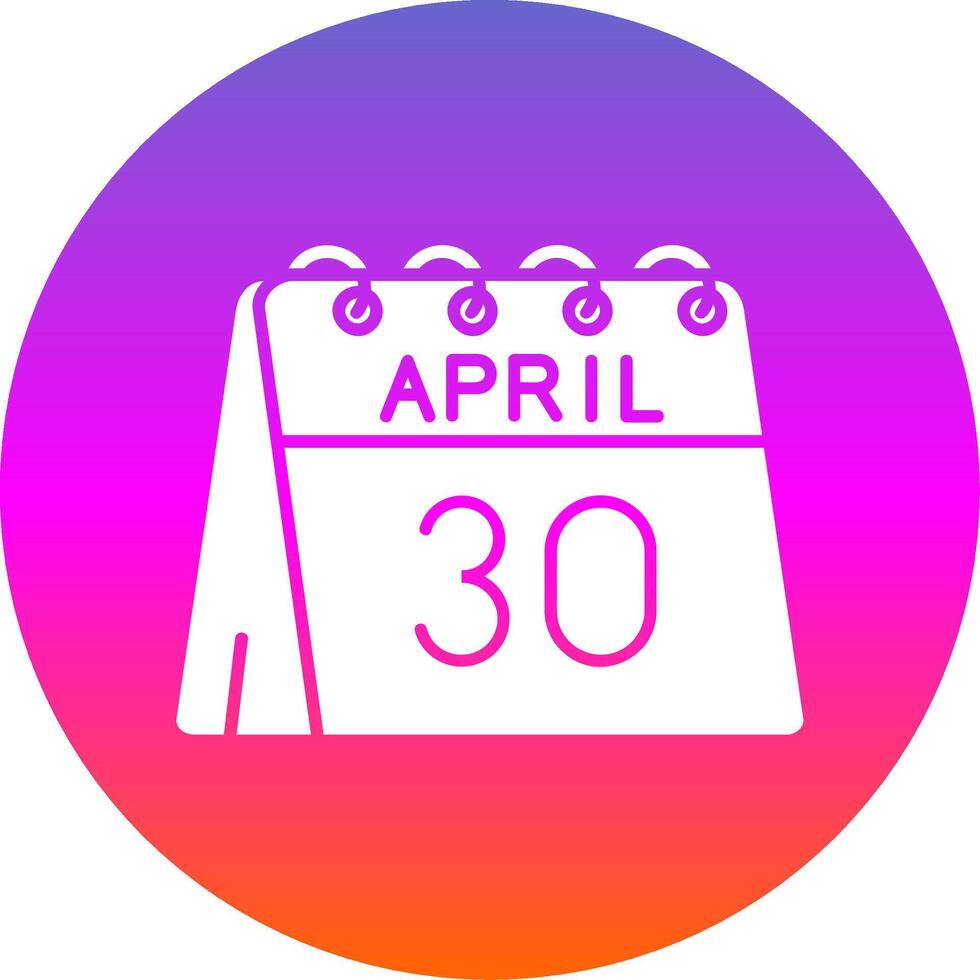 30 di aprile glifo pendenza cerchio icona vettore