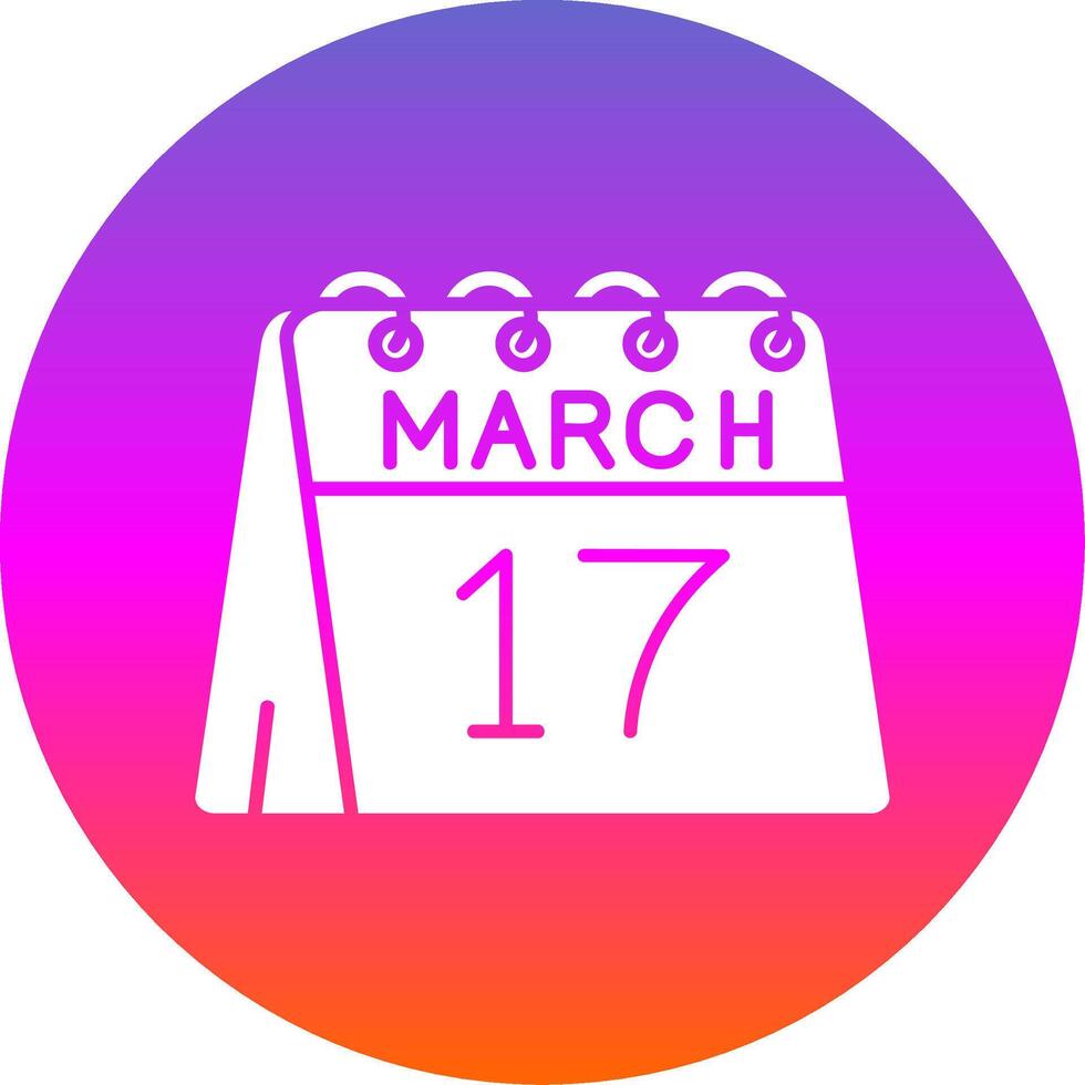 17 ° di marzo glifo pendenza cerchio icona vettore