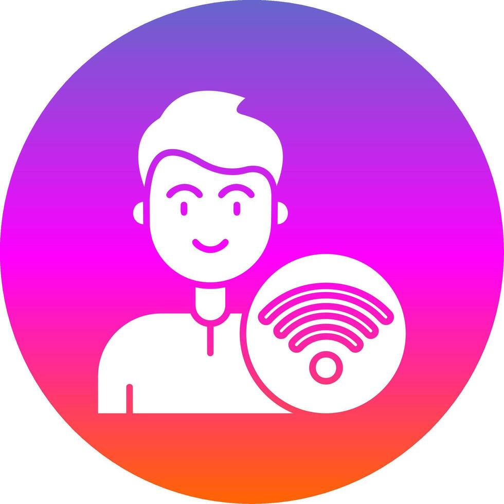 Wi-Fi glifo pendenza cerchio icona vettore