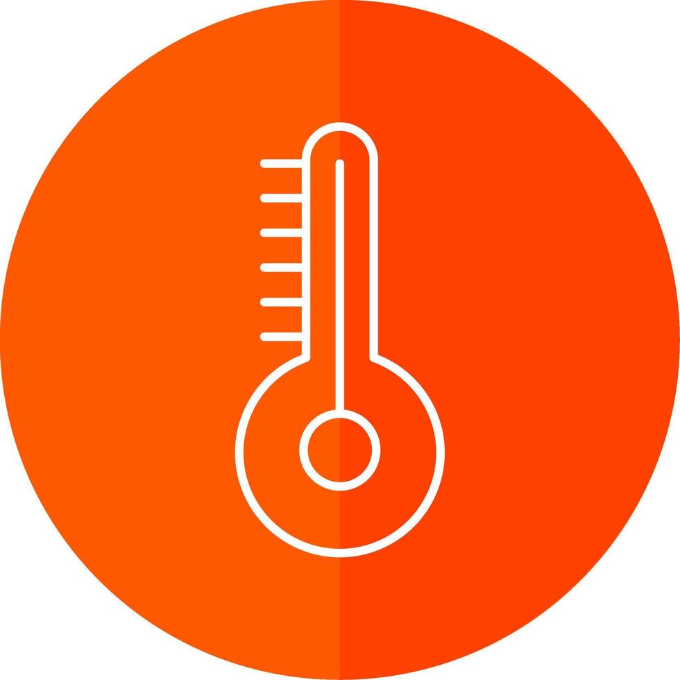 temperatura linea rosso cerchio icona vettore