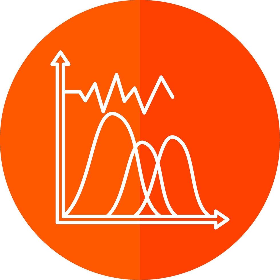 onda grafico linea rosso cerchio icona vettore