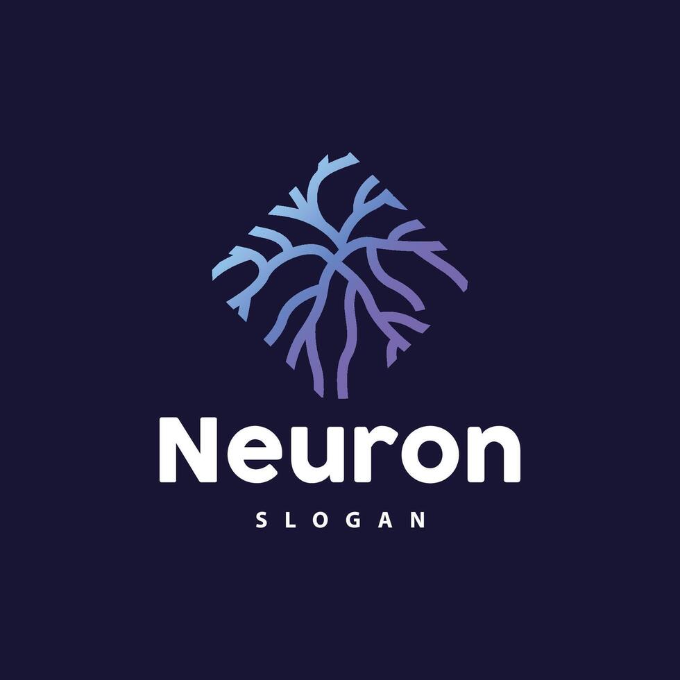 neurone logo, neurone nervo o alga marina vettore astratto molecola disegno, modello illustrazione