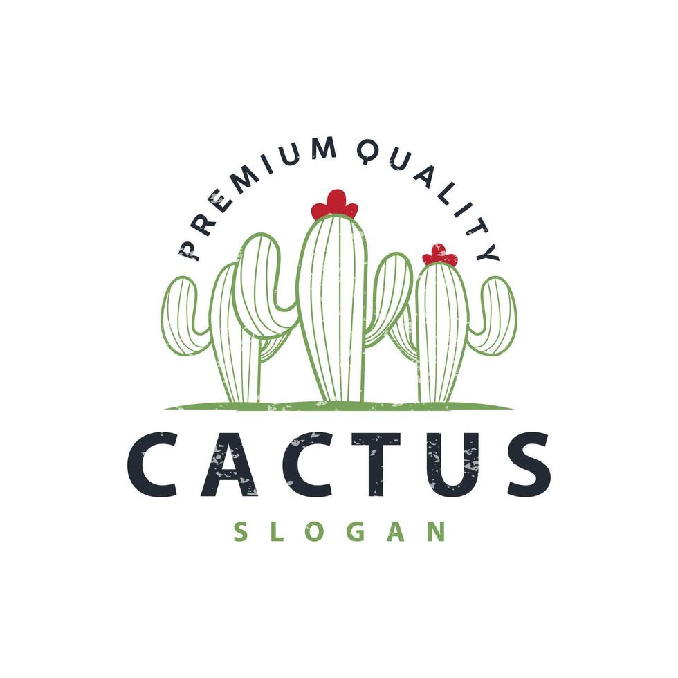 cactus logo vettore deserto verde pianta design elegante stile simbolo icona illustrazione