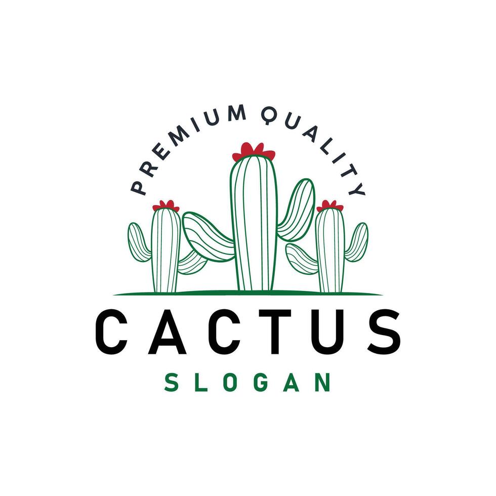 cactus logo vettore deserto verde pianta design elegante stile simbolo icona illustrazione