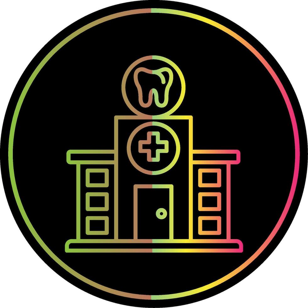 dentale clinica linea pendenza dovuto colore icona vettore