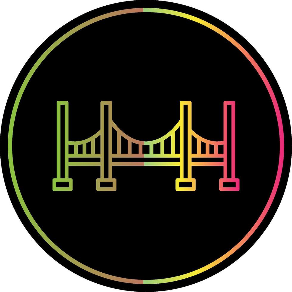 ponte linea pendenza dovuto colore icona vettore