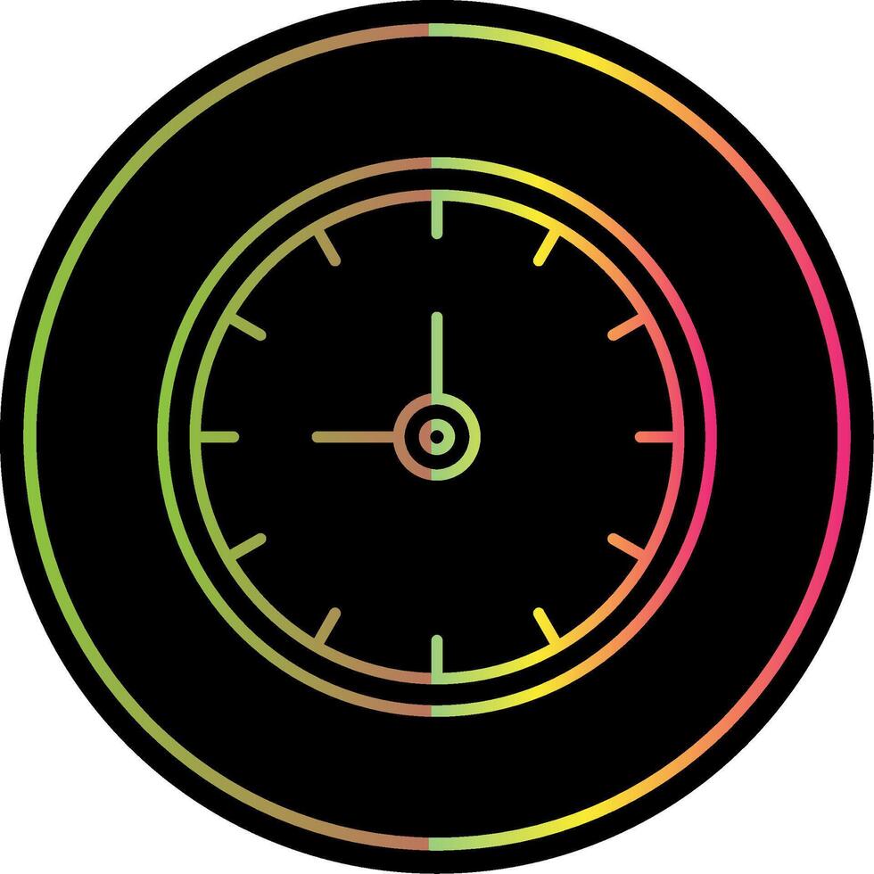 orologio linea pendenza dovuto colore icona vettore