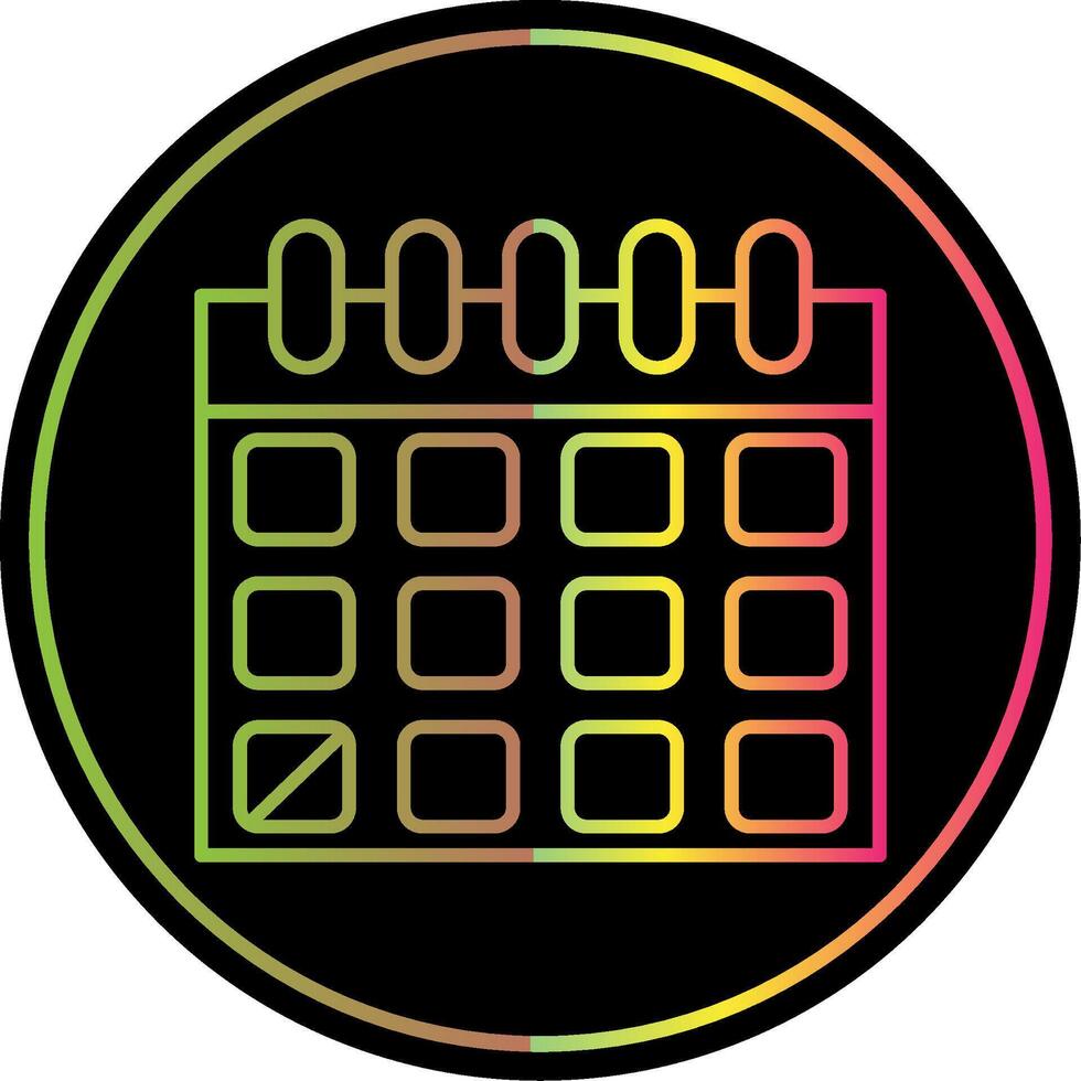 calendario linea pendenza dovuto colore icona vettore