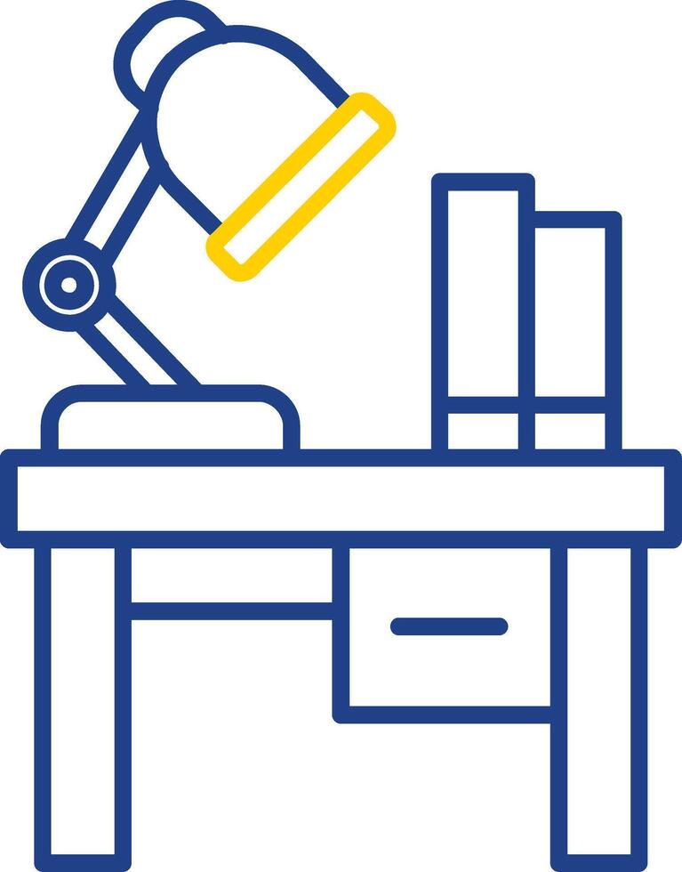 tavolo lampada linea Due colore icona vettore