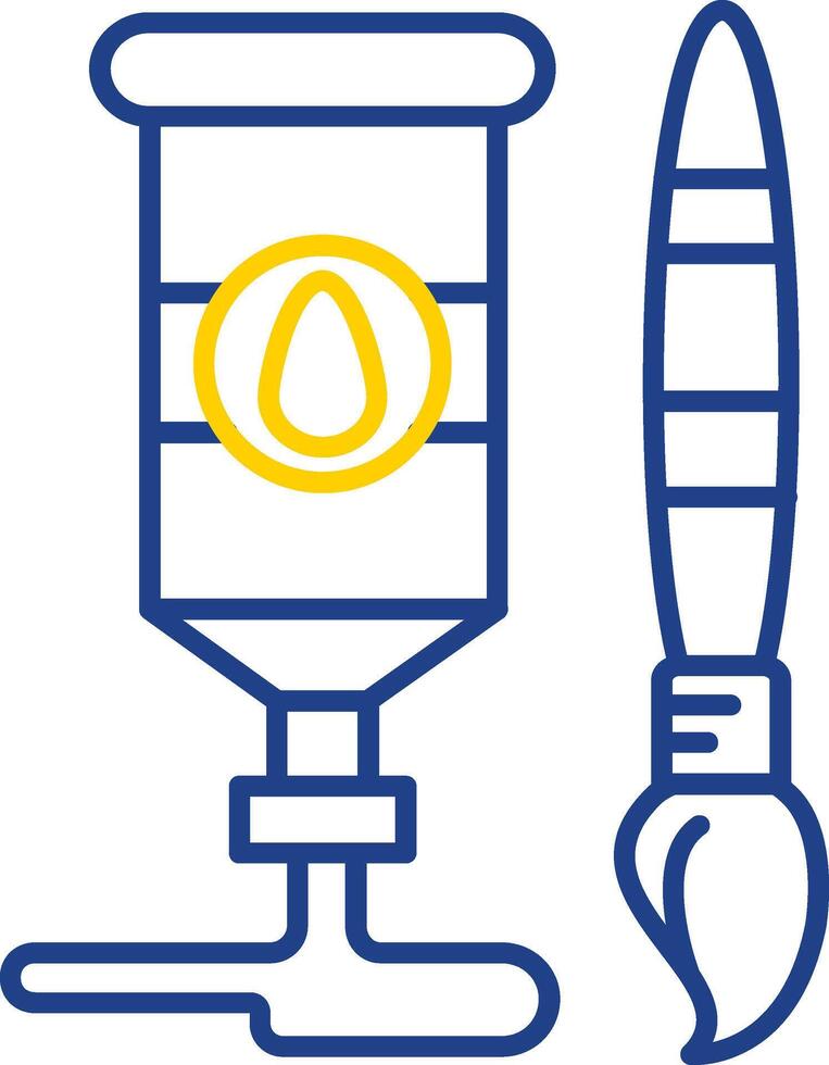 olio dipingere linea Due colore icona vettore
