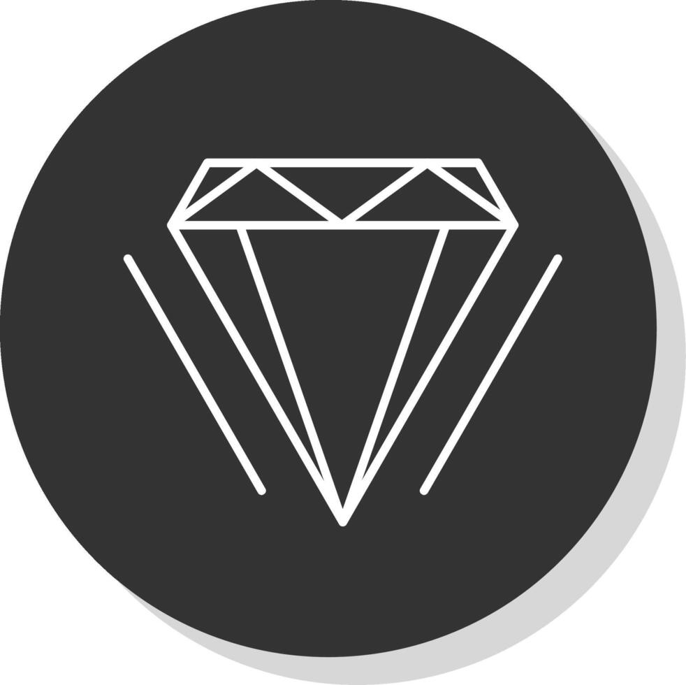 diamante linea grigio cerchio icona vettore