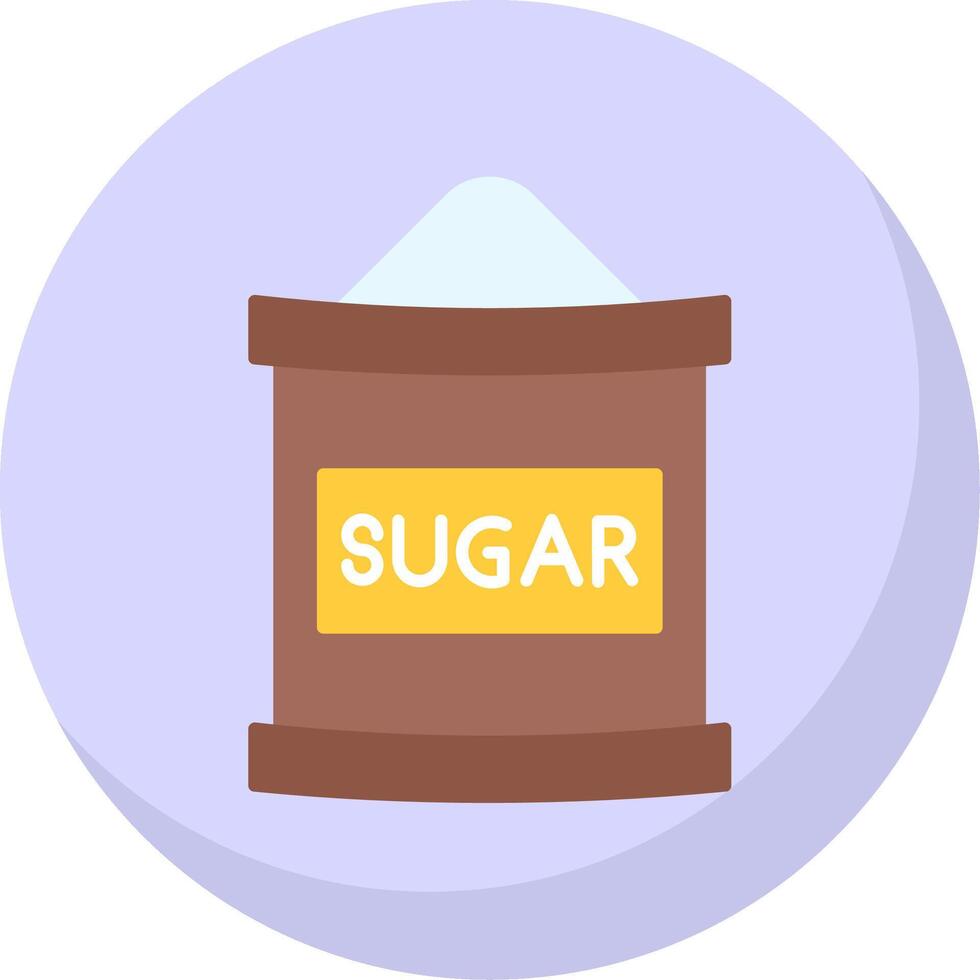 zucchero Borsa piatto bolla icona vettore