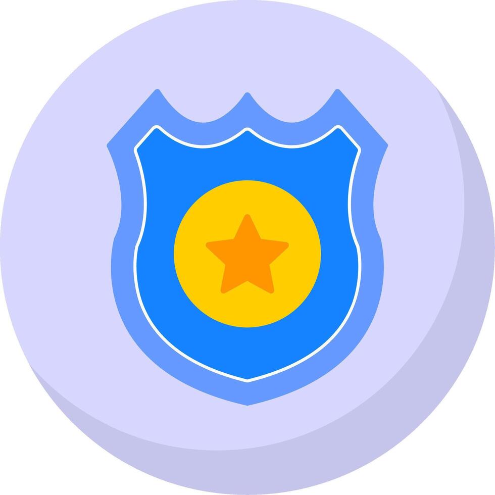 polizia distintivo piatto bolla icona vettore
