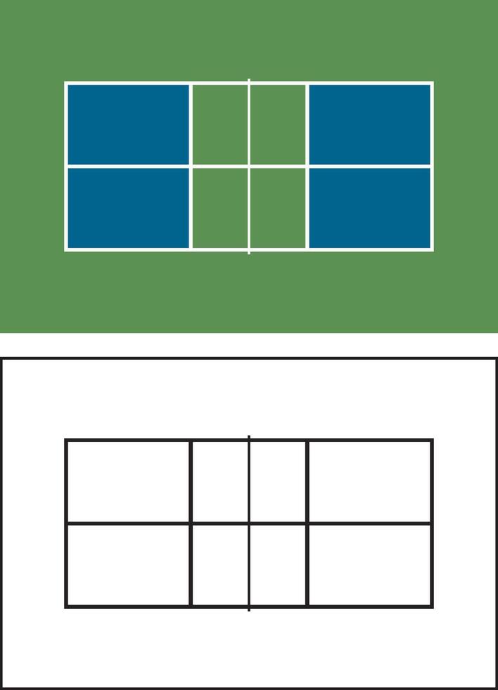 aereo Visualizza di un' pickleball Tribunale illustrazione vettore