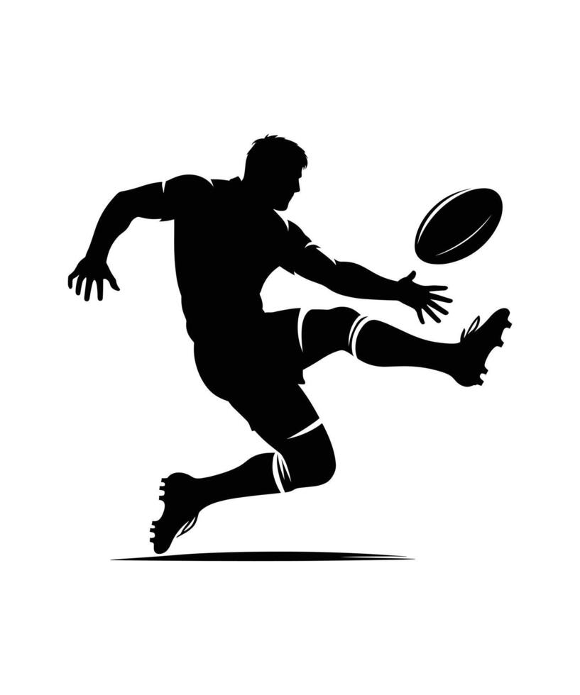 Rugby giocatore silhouette vettore