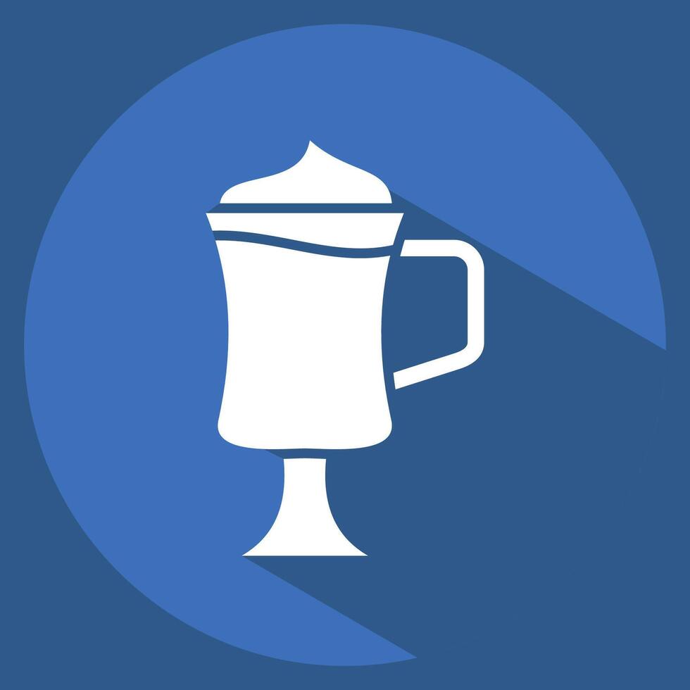icona irlandesi caffè. relazionato per cocktail, bevande simbolo. lungo ombra stile. semplice design modificabile. semplice illustrazione vettore