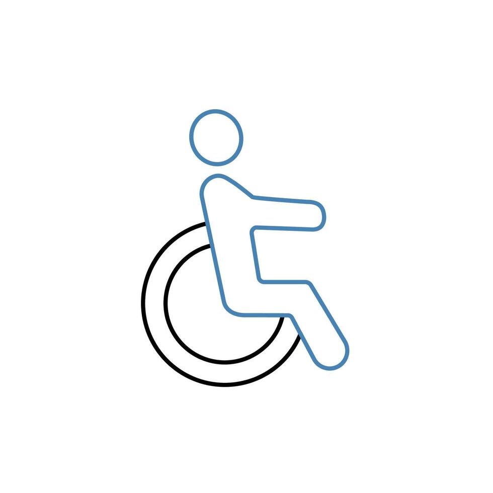 invalidità concetto linea icona. semplice elemento illustrazione. invalidità concetto schema simbolo design. vettore