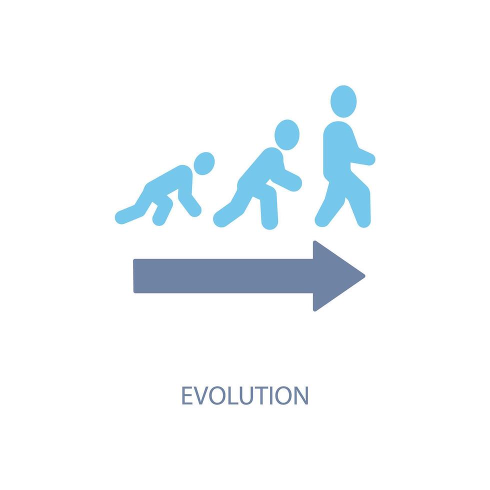 Evoluzione concetto linea icona. semplice elemento illustrazione. Evoluzione concetto schema simbolo design. vettore