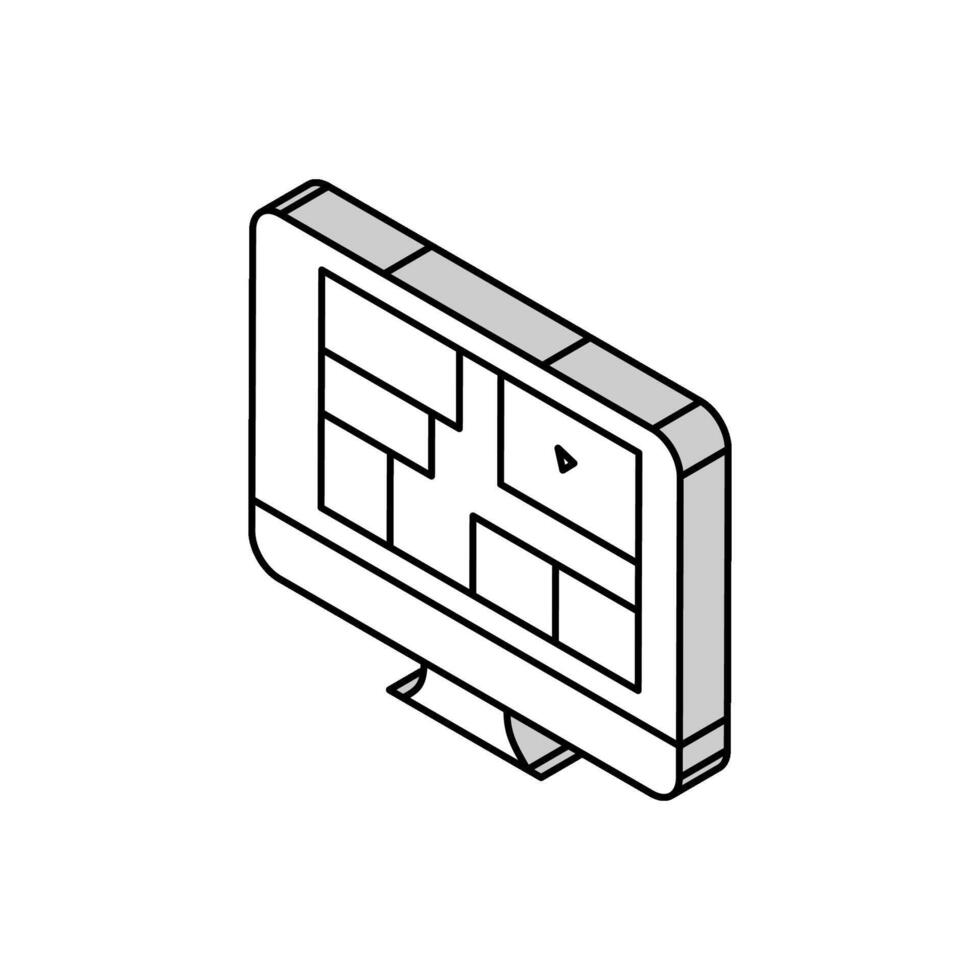 architettonico piani redattore isometrico icona vettore illustrazione