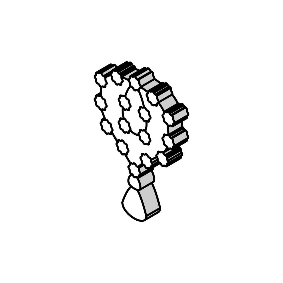 rudraksha perline isometrico icona vettore illustrazione