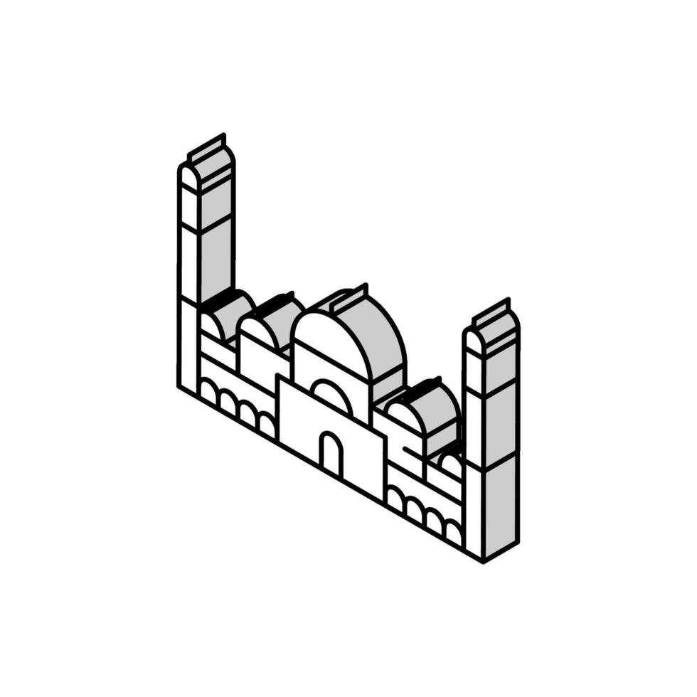 moschea Islam musulmano isometrico icona vettore illustrazione