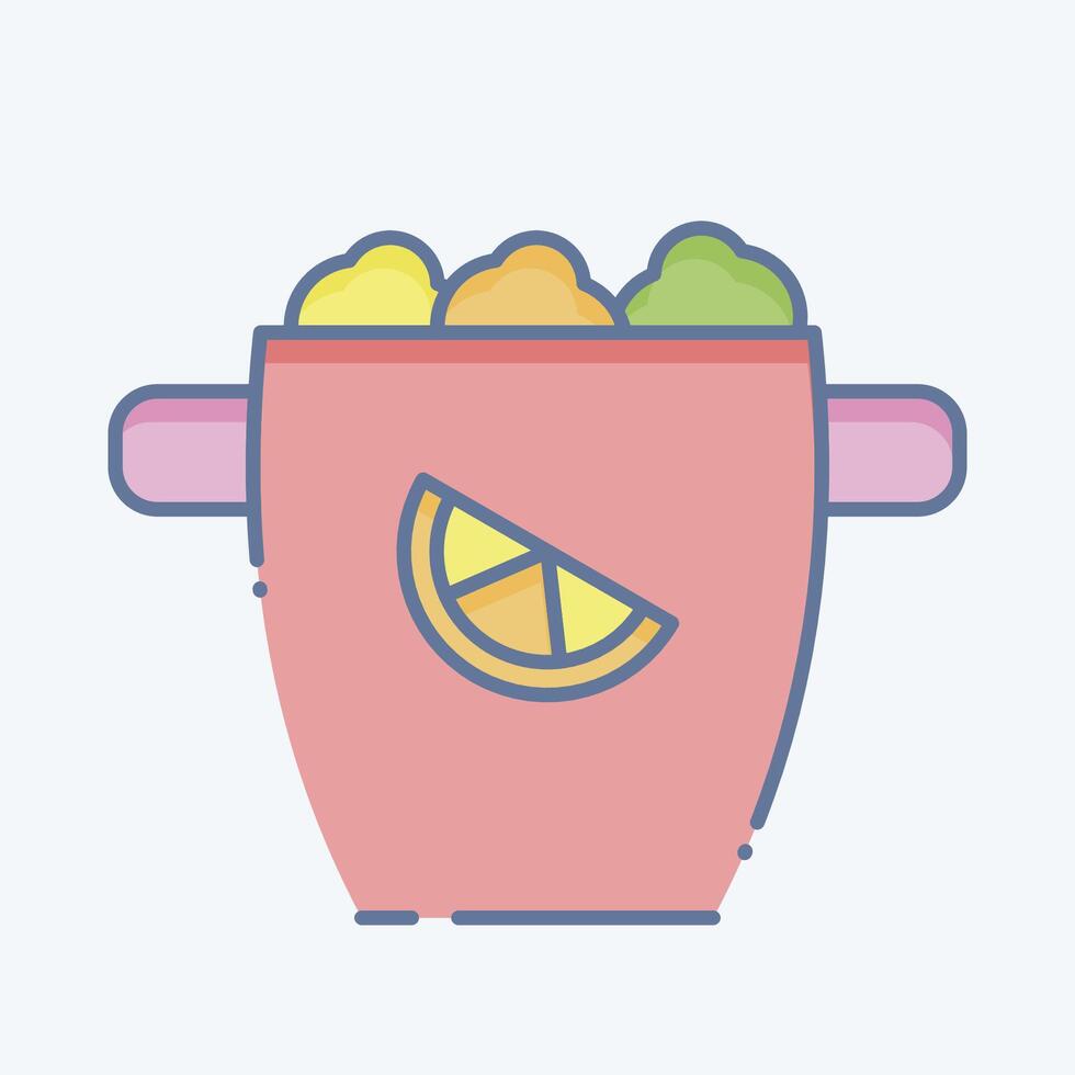 icona ghiaccio benna. relazionato per cocktail, bevande simbolo. scarabocchio stile. semplice design modificabile. semplice illustrazione vettore