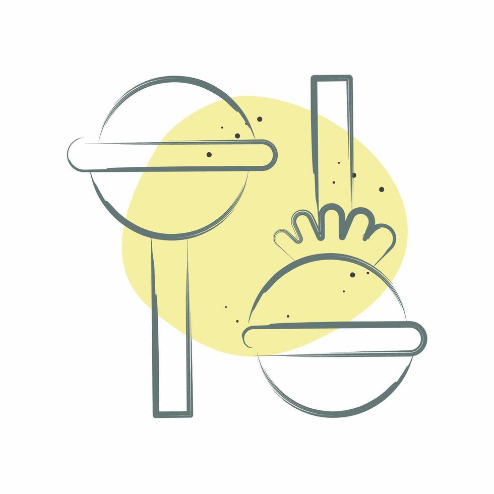 icona lecca-lecca. relazionato per veloce cibo simbolo. colore individuare stile. semplice design modificabile. semplice illustrazione vettore