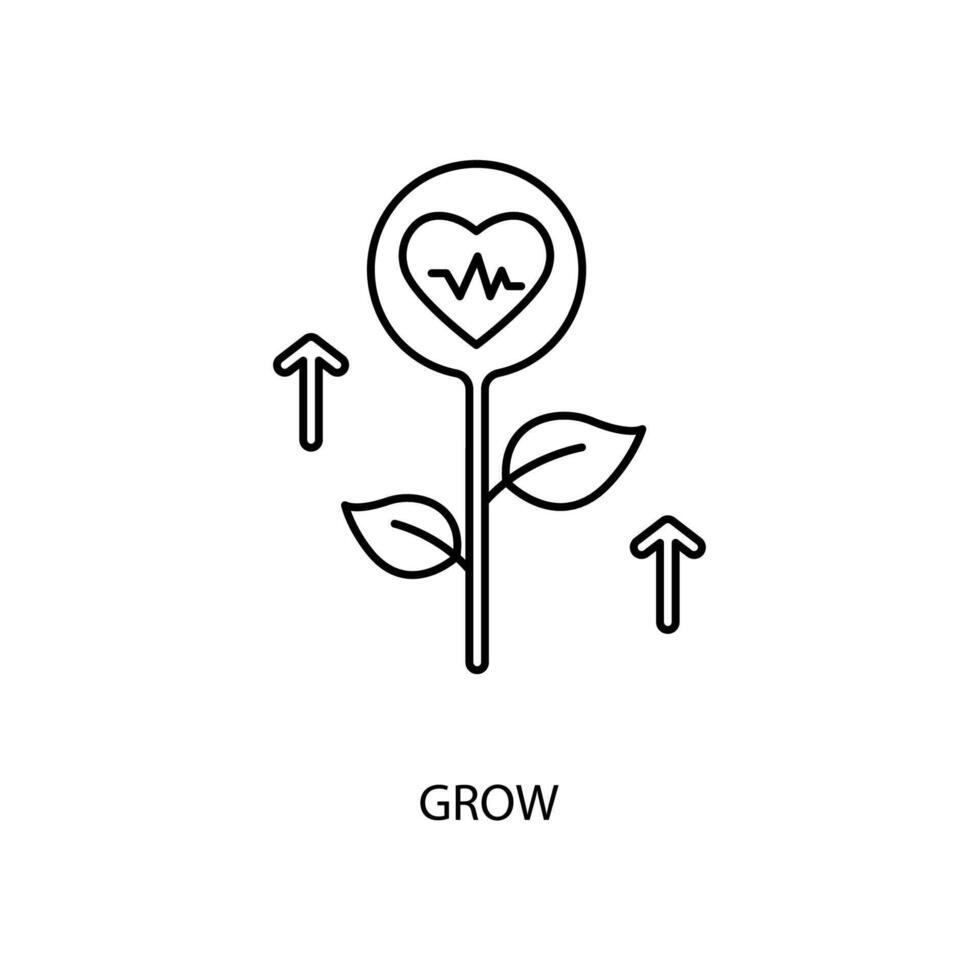crescere concetto linea icona. semplice elemento illustrazione.grow concetto schema simbolo de cartello. vettore