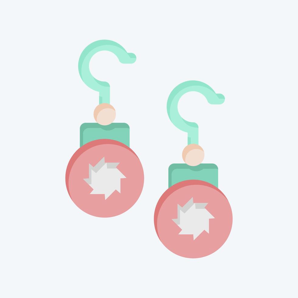 icona orecchini. relazionato per gioielleria simbolo. piatto stile. semplice design modificabile. semplice illustrazione vettore