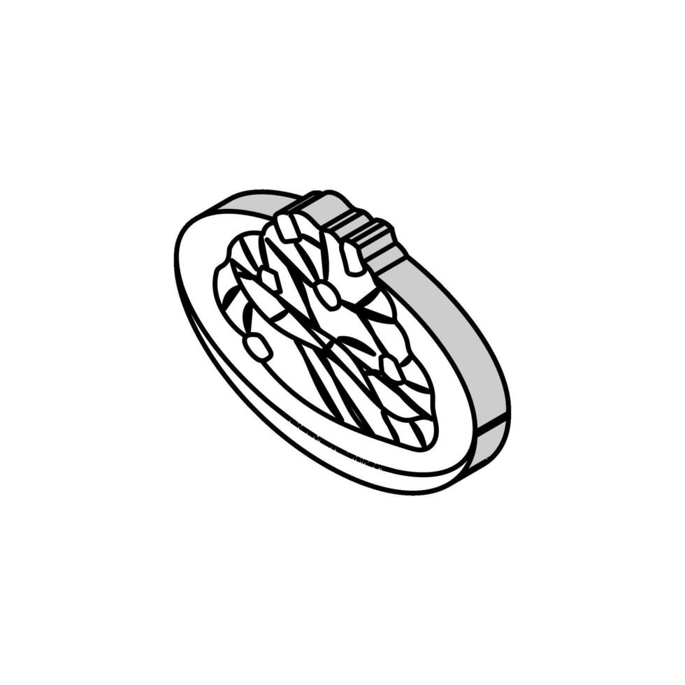 carbonara pasta italiano cucina isometrico icona vettore illustrazione