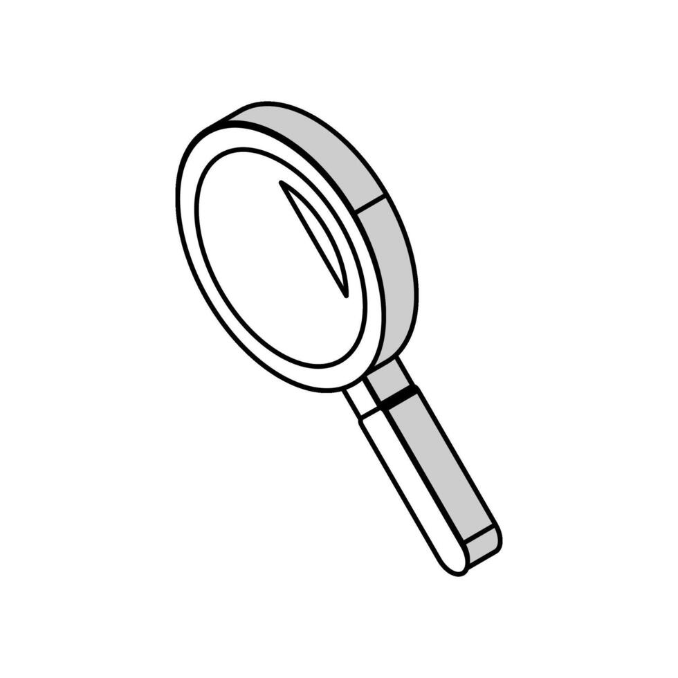 ingrandimento ricerca bicchiere isometrico icona vettore illustrazione
