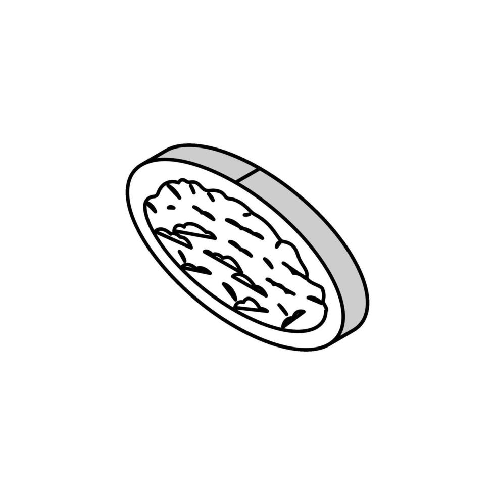 risotto milanese italiano cucina isometrico icona vettore illustrazione
