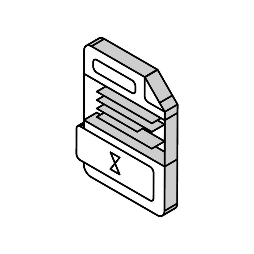 testo file formato documento isometrico icona vettore illustrazione