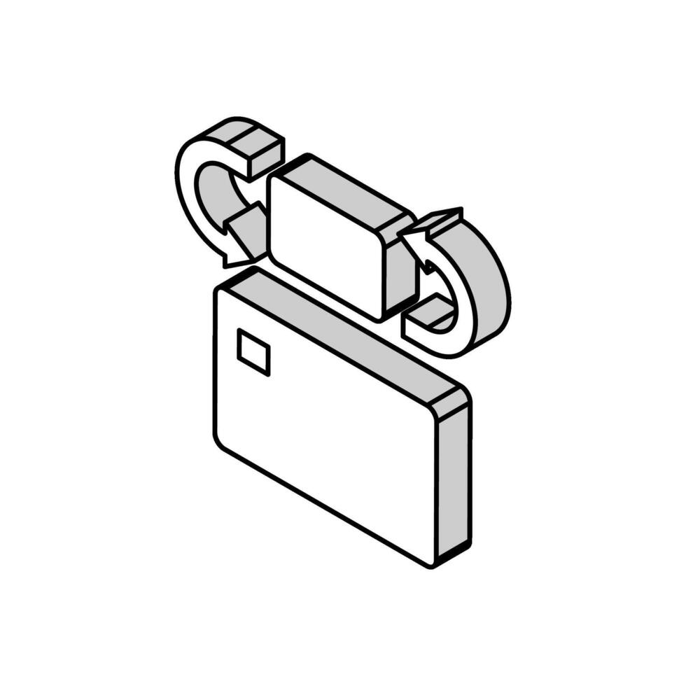 trasferimento carta isometrico icona vettore illustrazione