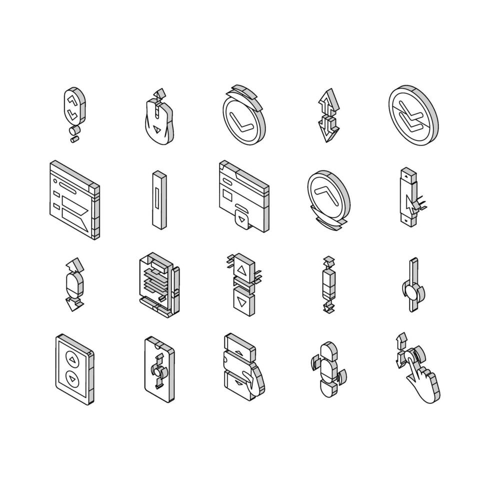 scorrere computer topo cursore isometrico icone impostato vettore