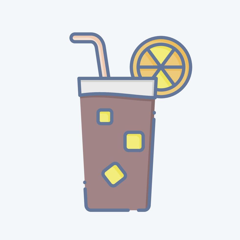 icona lungo isola. relazionato per cocktail, bevande simbolo. scarabocchio stile. semplice design modificabile. semplice illustrazione vettore