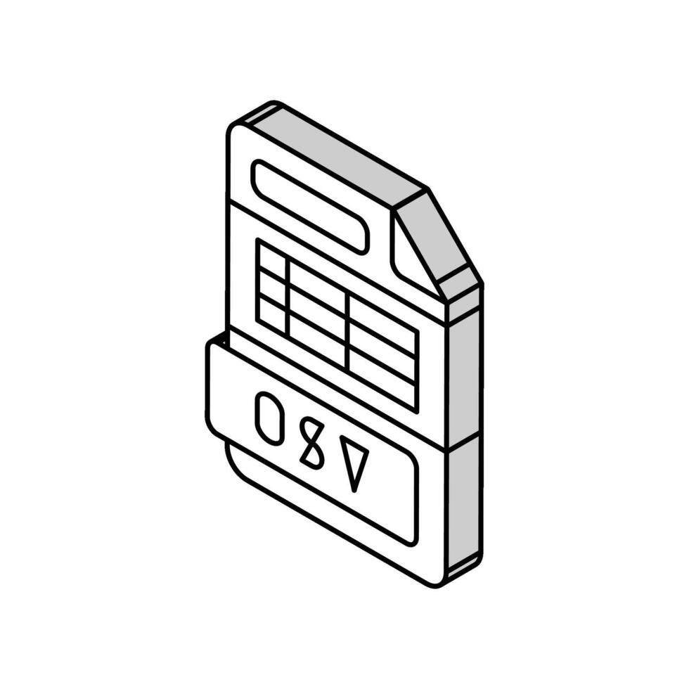 csv file formato documento isometrico icona vettore illustrazione