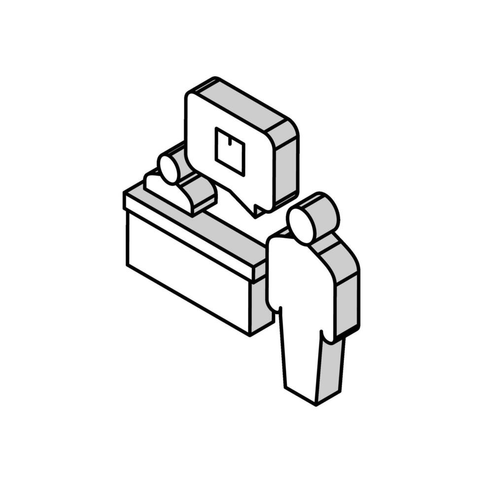 ordinazione scatola isometrico icona vettore illustrazione
