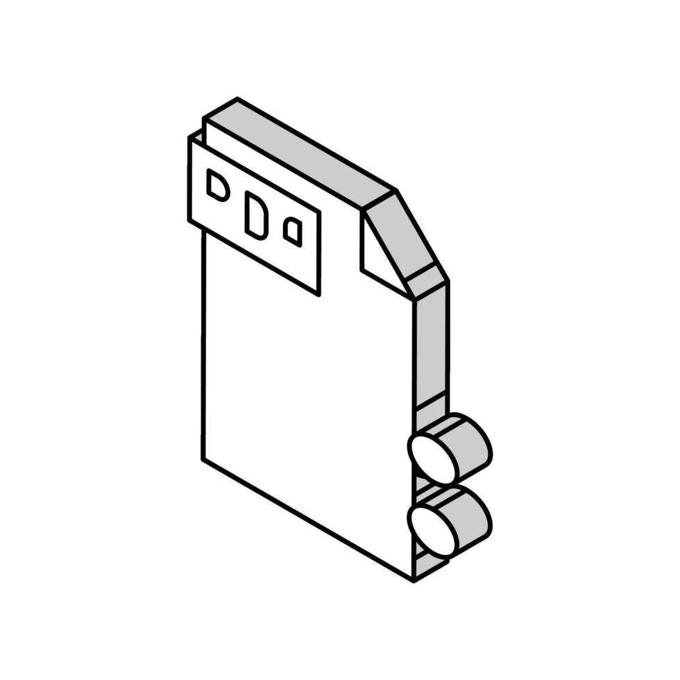 taglio PDF file isometrico icona vettore illustrazione