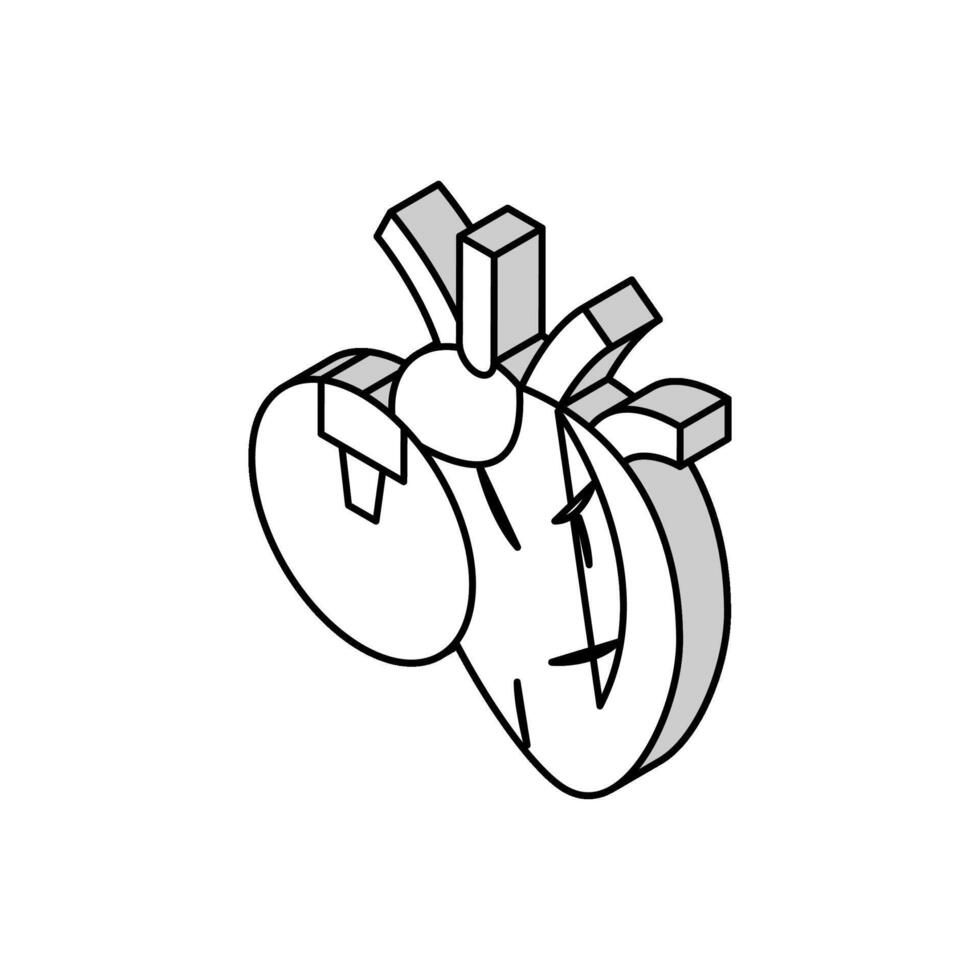 cuore medico trattamento laser isometrico icona vettore illustrazione