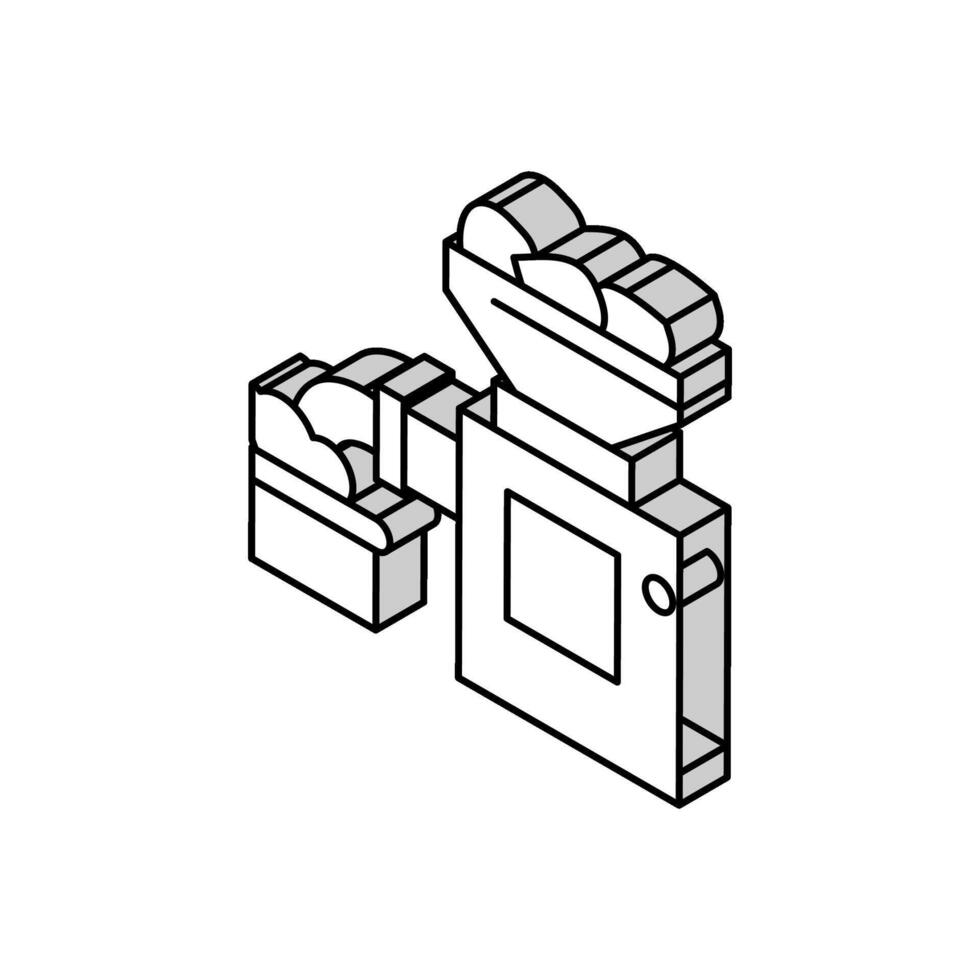 macinazione carne dispositivo isometrico icona vettore illustrazione