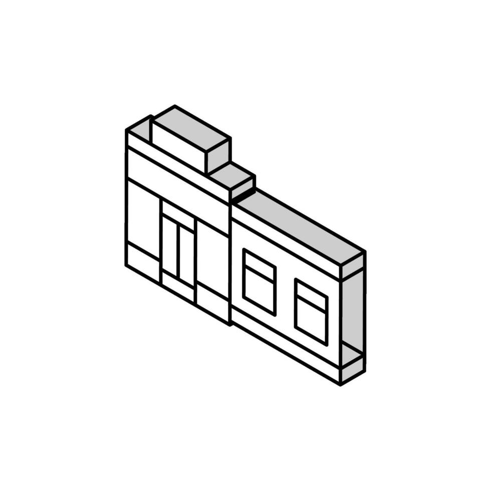 memorizzare edificio isometrico icona vettore illustrazione