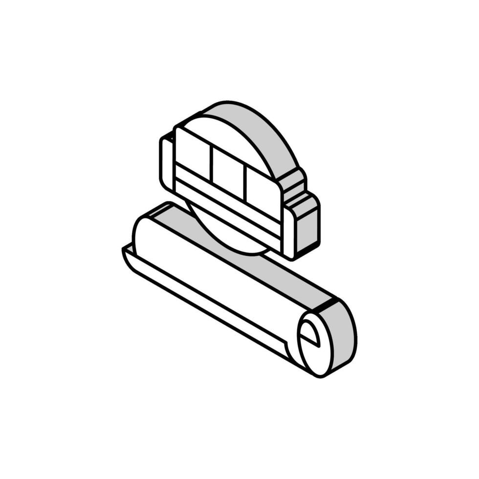 divano copertura tessile isometrico icona vettore illustrazione