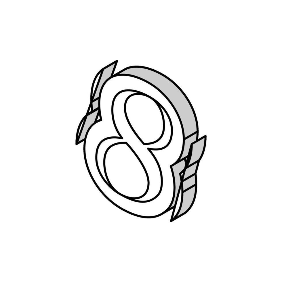 otto numero isometrico icona vettore illustrazione
